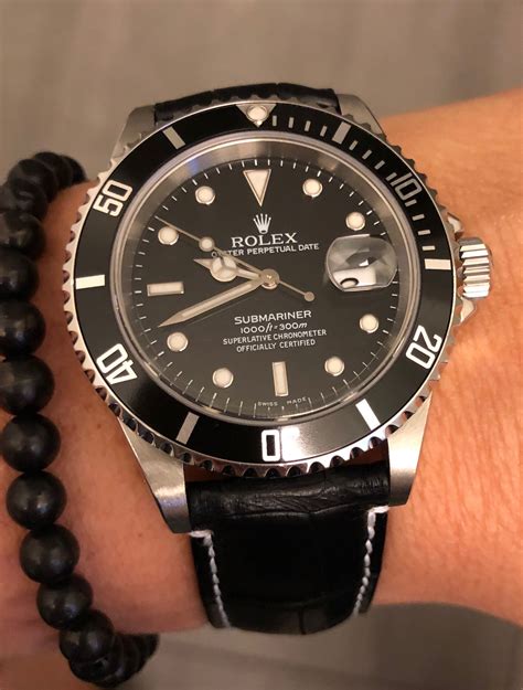 rolex submariner leather strap.